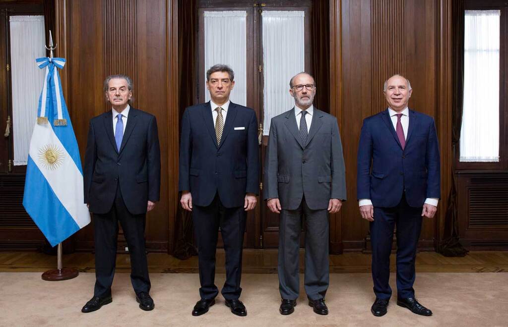 De izquierda a derecha: Juan Carlos Maqueda, Horacio Rosatti, Carlos Rosenkrantz, Ricardo Lorenzetti